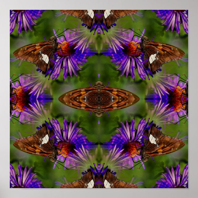 Mariposa En Flor Naturaleza Resumen De Arte (Frente)