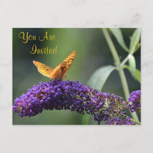 Mariposa En Invitación De Flor