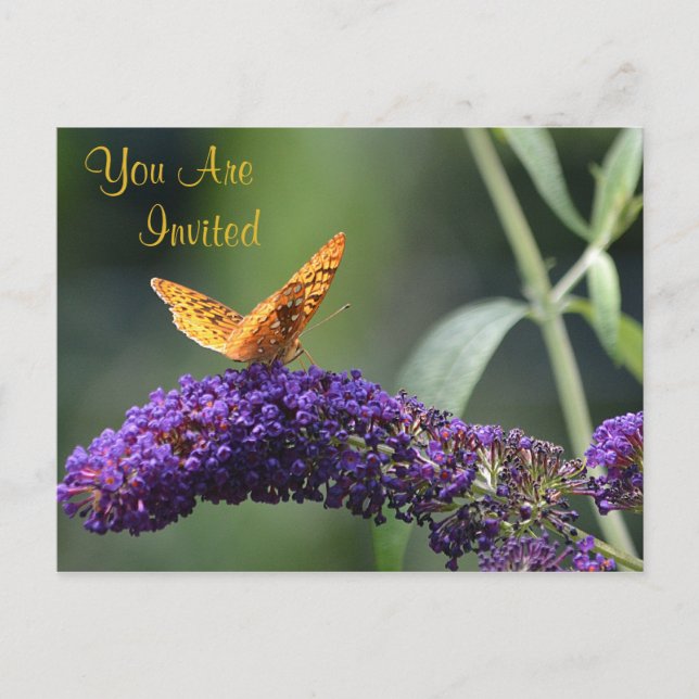 Mariposa En Invitación De Flor (Anverso)