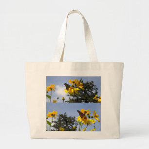 Mariposa en la bolsa de la tota del girasol