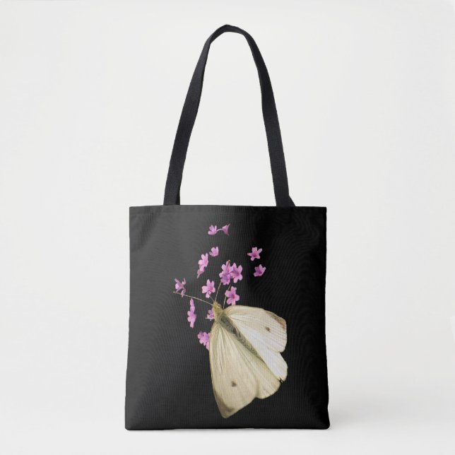 Mariposa en la Bolsa de Tote Floral de los Jardíne (Anverso)