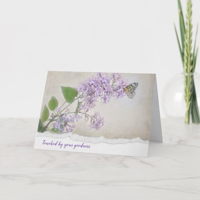 Mariposa en Lilacs Tarjeta de agradecimiento (Anverso)