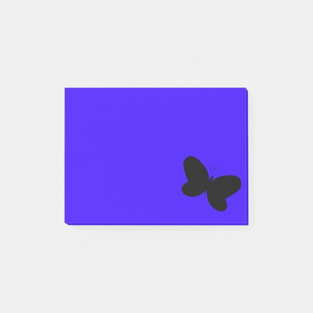 Mariposa en nota adhesiva azul (Anverso)