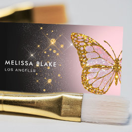 mariposa en tarjeta de visita negra