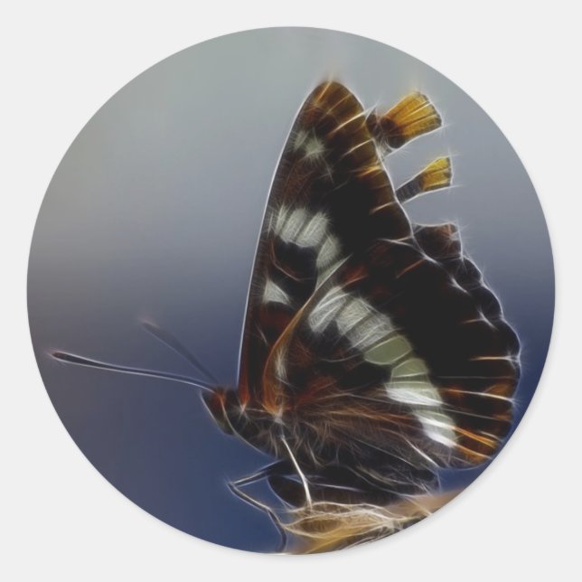 Mariposa Fantasía Arte Pegatinas Naturales (Anverso)