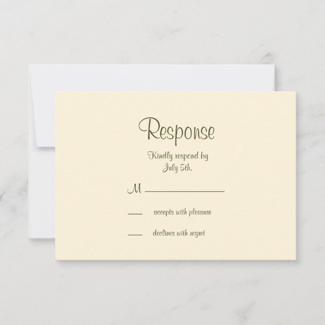 Mariposa filigrí RSVP en verde oliva (Anverso)