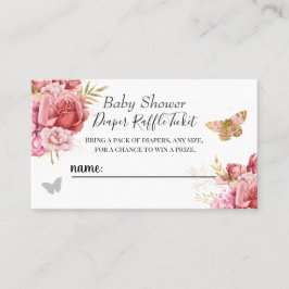 Mariposa floral Baby Shower Diaper Raffle Ticket
