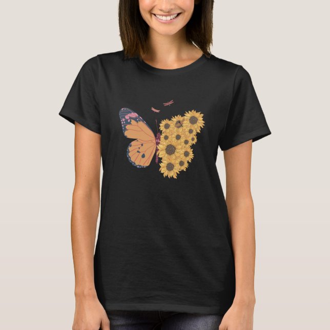 Mariposa floral, camiseta mariposa (Anverso)