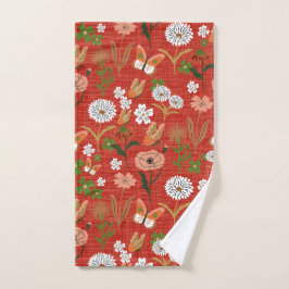 Mariposa floral de bambú rudo Shamrock en rojo