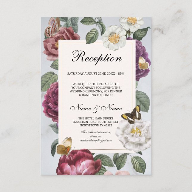 Mariposa floral en la recepción de bodas (Anverso)