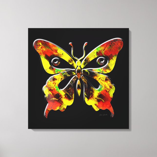 Mariposa Fractal Art 1 Lienzo envuelto (Anverso)