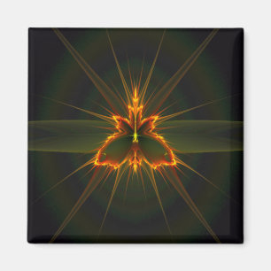 Mariposa fractal en imán de fondo negro
