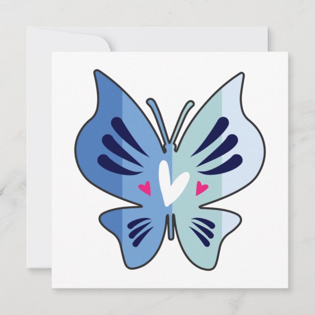 Mariposa Grande Con Pies Y Plantilla De Texto (Anverso)