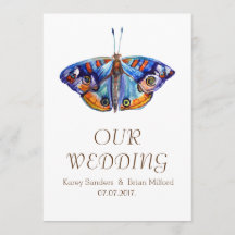 Mariposa, invitación rústica de la boda de la lona