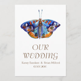 Mariposa, invitación rústica de la boda de la lona