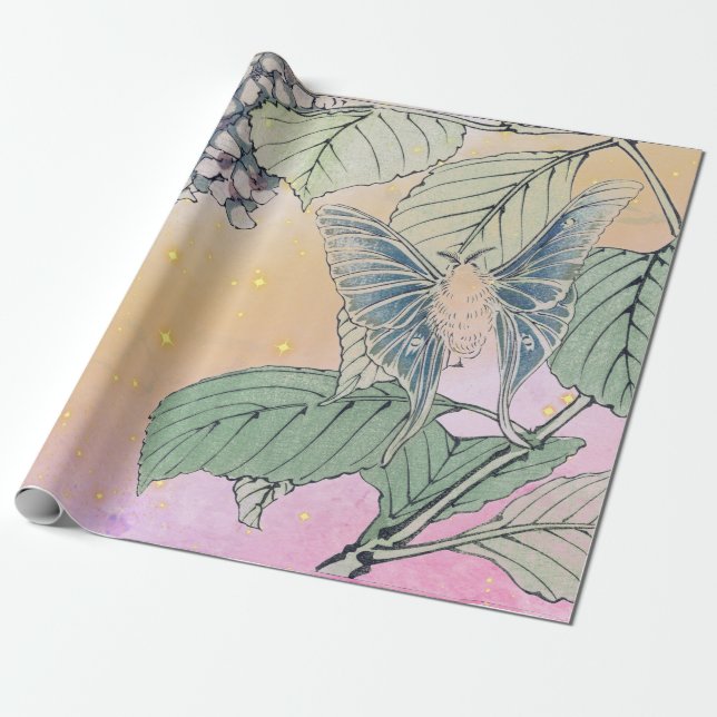 MARIPOSA JAPONESA EN papel DE ENLACE DE PELO (Desenrollado)