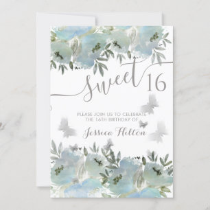 Mariposa jardín floral dulce invitación dieciséis