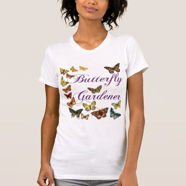Mariposa jardinera diciendo camiseta (Anverso)