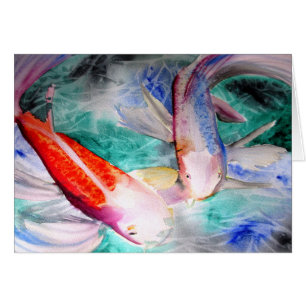 Mariposa Koi acuarela Arte de pescado japonés