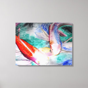 Mariposa Koi acuarela pintura arte japonés