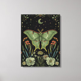 Mariposa Luna Arte Acuarela Gótico