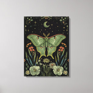 Mariposa Luna Arte Acuarela Gótico