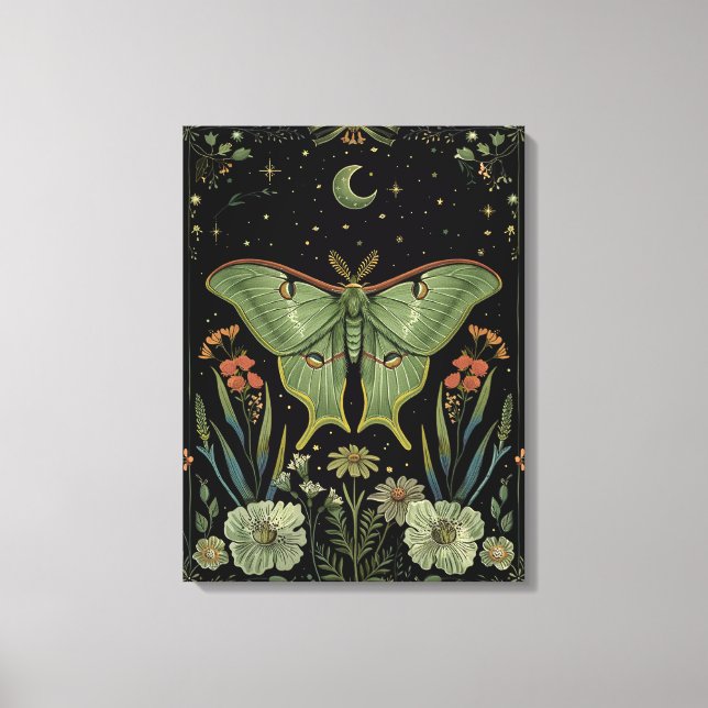 Mariposa Luna Arte Acuarela Gótico (Anverso)