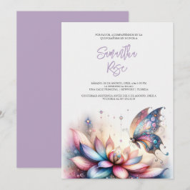 Mariposa mágica púrpura Quinceanera