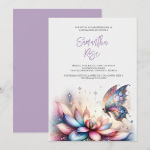 Mariposa mágica púrpura Quinceanera