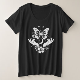 Mariposa manos abiertas Camiseta Botánica Celestia