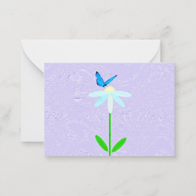 Mariposa margarita con tarjetas de notas violentas (Anverso)