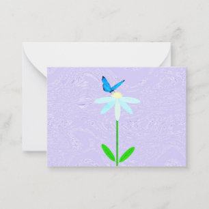 Mariposa margarita con tarjetas de notas violentas