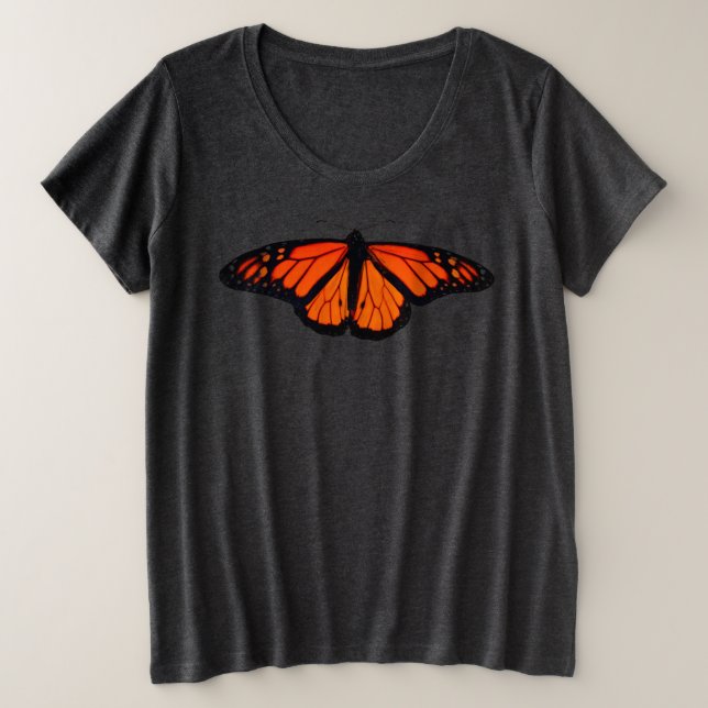 Mariposa monarca de Tee de tamaño superior para mu (Anverso del diseño)