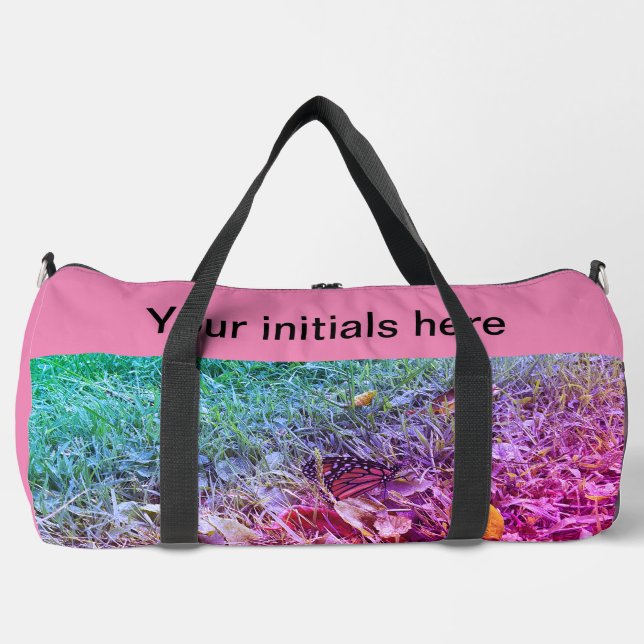 Mariposa monarca, imprenta, corta, frunce, bolsa (Anverso)