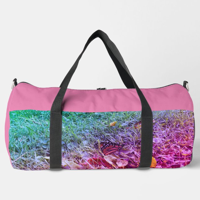 Mariposa monarca, imprenta, corta, frunce, bolsa (Anverso)
