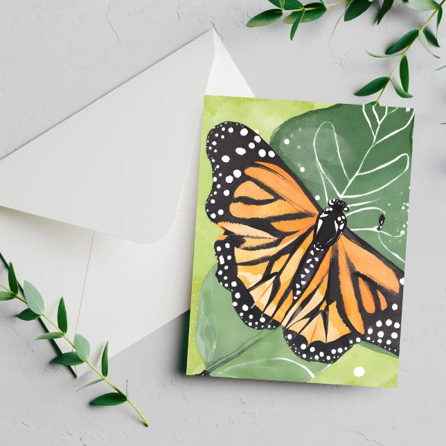 Mariposa Monarca | Tarjeta de Acuarela Hermosa (Subido por el creador)