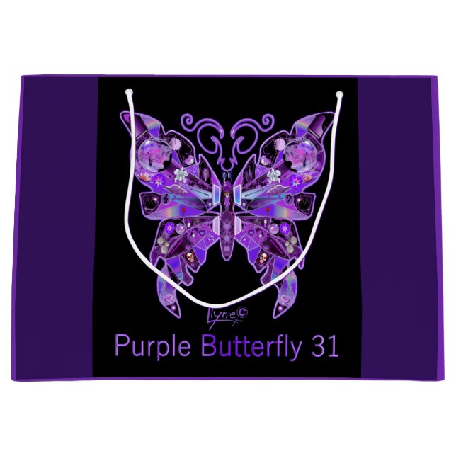 Mariposa morada 31 Bolsa de regalo grande (Anverso)