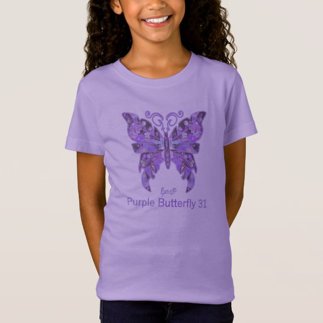 Mariposa morada 31 camiseta suave (Anverso)