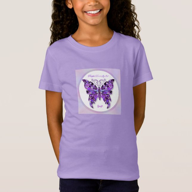 Mariposa morada 31 camiseta suave (Anverso)