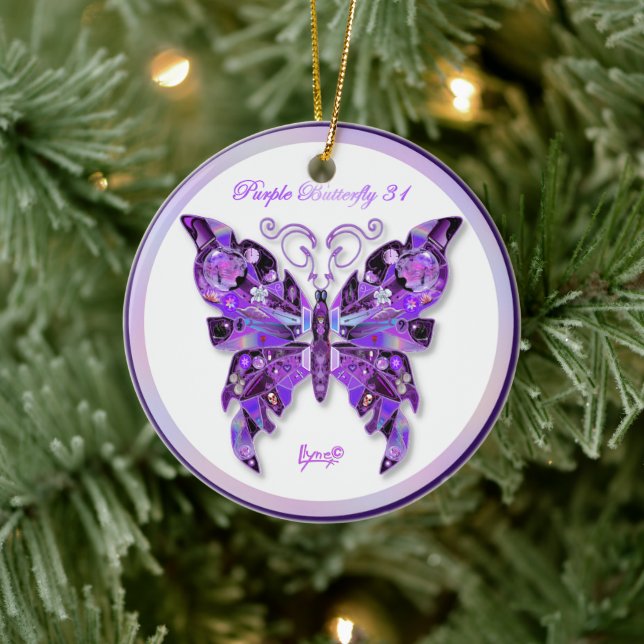 Mariposa morada 31 Ornamento cerámico (Árbol)