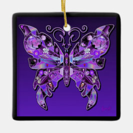 Mariposa morada 31 Ornamento cerámico