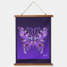 Mariposa morada 31 tapiz colgante