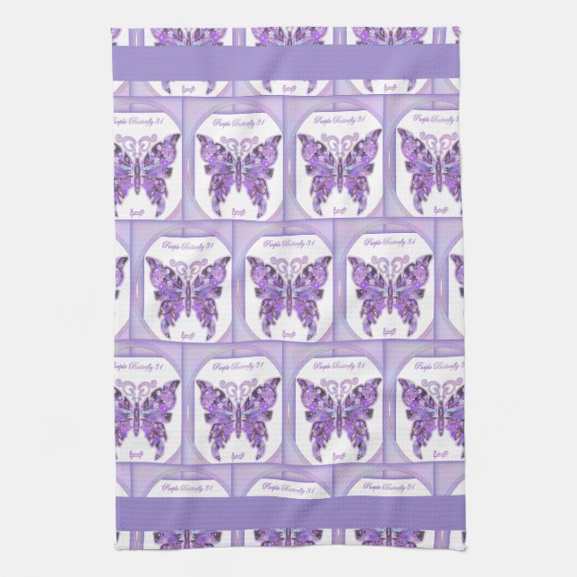 Mariposa morada 31 toalla de cocina (Vertical)