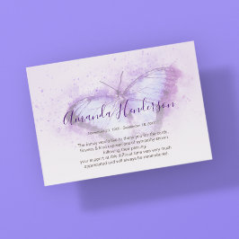 Mariposa Morada Agradecimiento Memorial Acuarela