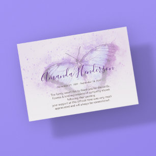 Mariposa Morada Agradecimiento Memorial Acuarela