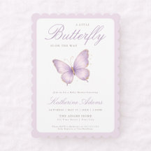 Mariposa Morada De Camino Invitación De Baby Showe