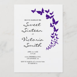 Mariposa morada dulce 16 invitación
