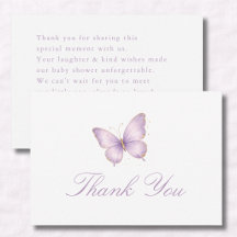 Mariposa Morada Pequeña Invitación a Baby Shower