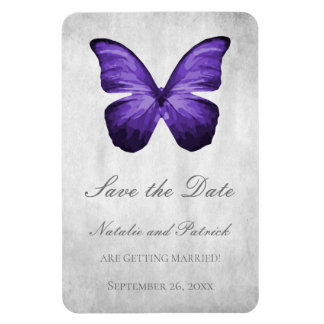 Mariposa morada salva el imán de fecha