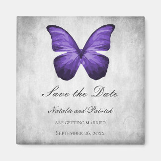 Mariposa morada salva el imán de fecha